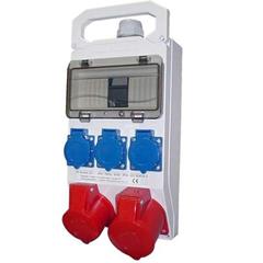 Rozdzielnica z wyposażeniem 8 mod. + gniazda 2x32A 5P 400V + 3x16A 3P 250V IP44 320