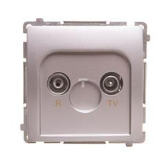 Simon Basic Gniazdo antenowe RTV przelotowe tłumienie 23dB srebrny mat BMZAP23/1.01/43 WMUA-02230z-4011