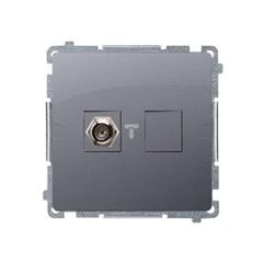 Simon Basic Gniazdo antenowe typu F pojedyncze srebrny mat BMAF1.01/43 WMUA-05xxxx-4011