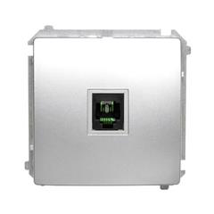 Simon Basic Gniazdo telefoniczne RJ11 uniwersalne pojedyncze srebrny mat BMTU.01/43 WMUT-0110xx-40