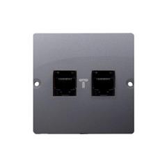 Simon Basic Gniazdo telefoniczne RJ11 podwójne srebrny mat BMTF2.02/43 WMUT-0320x2-4011