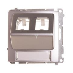 Simon Basic Pokrywa gniazd teleinformatycznych na wkłady RJ skośna podwójna srebrny mat BMGPS2P.02/43 WMUK-P2xP0x-4013