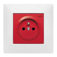 VOLANTE Gniazdo pojedyncze DATA z/u 16A 230V czerwone 2642-00