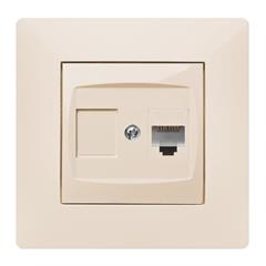 VOLANTE Gniazdo komputerowe pojedyncze RJ45 kremowe 2648-01