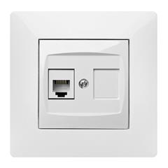 VOLANTE Gniazdo telefoniczne pojedyncze RJ11 białe 2650-00