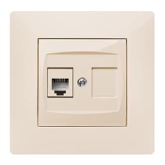 VOLANTE Gniazdo telefoniczne pojedyncze RJ11 kremowe 2650-01