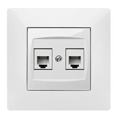 VOLANTE Gniazdo telefoniczne podwójne RJ11 białe 2651-00