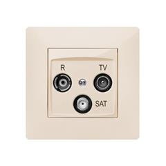 VOLANTE Gniazdo antenowe RTV/SAT końcowe kremowy 2653-01