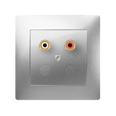 VOLANTE Gniazdo głośnikowe pojedyncze srebrny 2657-06