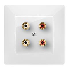 VOLANTE Gniazdo głośnikowe podwójne biały 2658-00