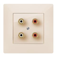 VOLANTE Gniazdo głośnikowe podwójne kremowy 2658-01