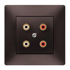 VOLANTE Gniazdo głośnikowe podwójne czekoladowy 2658-04