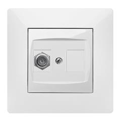 VOLANTE Gniazdo antenowe TV typ F-F biały 2686-00