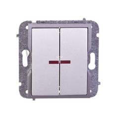 QUATTRO Łącznik świecznikowy z podświetleniem bez ramki srebrny + grafitowy element zdobniczy 1124-16