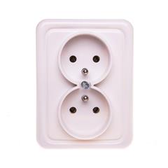 Regina Gniazdo podwójne kompletne z/u 16A 250V białe 13003102