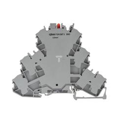 Złączka szynowa 3-pietrowa z LED 2,5mm2 szara 2002-3221/1000-413 TOPJOBS