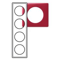 CELIANE Ramka poczwórna czerwony tworzywo Poziomy i pionowy Linia Glazed 068814