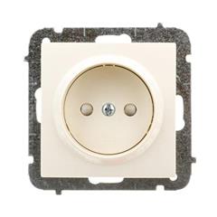 Sentia Gniazdo pojedyncze b/u 16A z przesłonami kremowe 1440-11