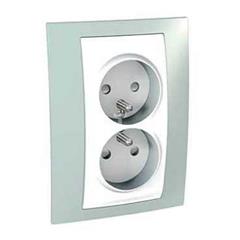 Unica Plus Gniazdo podwójne z/u z przesłoną zieleń brylantowa MGU63.069.870