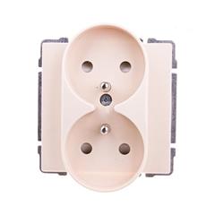 KOS66 Gniazdo podwójne z/u 16A IP40 z przesłoną torów kremowe 660347