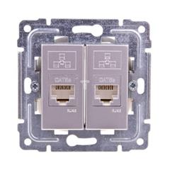 DANTE Gniazdo komputerowe podwójne 2xRJ45 kat.5e nieekranowane inox 454167