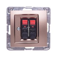 IMPRESJA Gniazdo głośnikowe podwójne złoty metalik GG-2Y/m/28