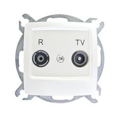 KARO Gniazdo antenowe RTV przelotowe ZAP-14-dB ecru perłowy GPA-14SP/m/42