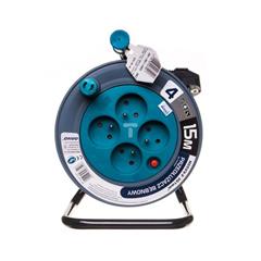 Przedłużacz bębnowy MINI 15m 4x230V /PVC 3x1mm2/ turkusowy OR-AE-1339/T