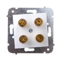 CARLA Gniazdo głośnikowe podwójne białe 1758-10