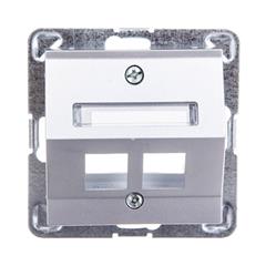 IMPRESJA Obudowa gniazda komputerowego podwójnego srebrna GPK-2YS/p/18