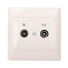 AKCENT Gniazdo antenowe podwójne RTV GAP-10 dB beżowe GPA-10AP/01