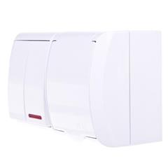 FALA Łącznik hermetyczny świecznikowy z podświetleniem LED + gniazdo hermetyczne pojedyncze z/u z klapką biały ZH-Ł2SG/00/w