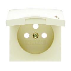 B.Kwadrat Płytka czołowa do gniazda z uziemieniem z pokrywą kremowy połysk 3965898992