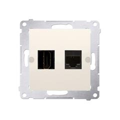 Simon 54 Gniazdo HDMI + komputerowe RJ45 kat.6 krem DGHRJ45.01/41 WMDH-01xxx1-041