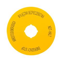 Tabliczka opisowa żółta okrągła WYŁĄCZNIK BEZPIECZEŃSTWA (4 języki) M22-XAK15 167640 