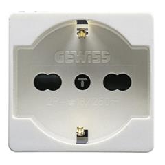 Gniazdo 2P+E standard włoski/niemiecki 16A 250V białe GW20246