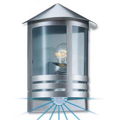 Oprawa z czujnikiem ruchu 12 metrów 360 stopni 100W E27 230-240V 50Hz IP44 stal szlachetna PIR L 170 S 645311