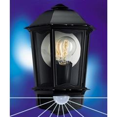Oprawa z czujnikiem ruchu 12 metrów 180 stopni 100W E27 230-240V 50Hz IP44 czarna PIR L 190 C 644413