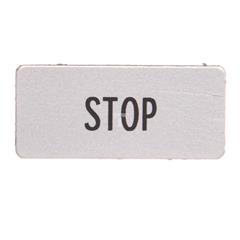 Tabliczka opisowa STOP 22x10mm srebrna prostokątna 110SQ25 038507 /20szt./