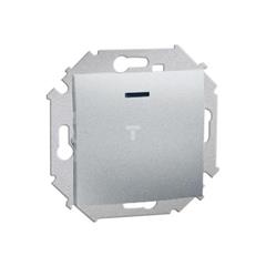 Simon 15 Łącznik jednobiegunowy z podświetleniem 10AX, 250V aluminium (met.) 1591104-026 WS15-1591104-026