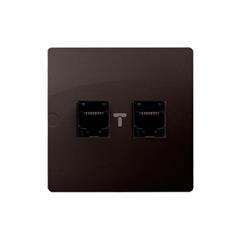 Simon Basic Gniazdo komputerowe podwójne RJ45 kat.5e czekoladowy BMF52.02/47 WMUK-0520F2-5011