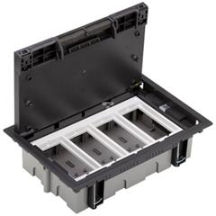 Simon Connect Puszka podłogowa S500 4-modułowa 8x K45 gł. 70mm szary grafit 52050004-038 TSC-52050004-038