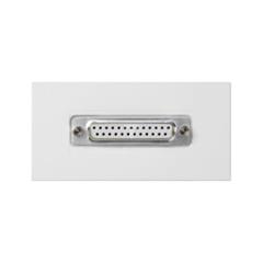 Simon Connect Płytka 90x45mm (2xK45) złącza LPT (D-Sub 25) + wkład czysta biel K104A/9 TSC-K104A-9