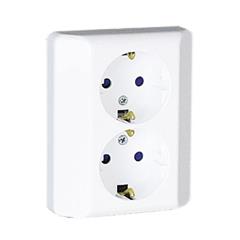 Simon Classic Gniazdo podwójne SCHUKO białe MGSZ2N/11 WMCW-12210N-1013