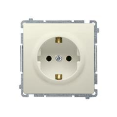 Simon Basic Gniazdo pojedyncze z/u Schuko z przesłonami beż BMGSZ1Z.01/12 WMUW-02111x-9011