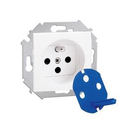 Simon 15 Gniazdo pojedyncze DATA z/u 16A IP20 z kluczem uprawniającym białe 1591460-030 WS15-1591460-030