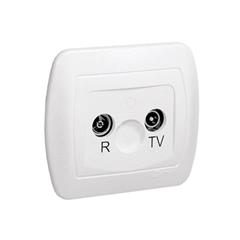 Simon Akord Gniazdo antenowe R-TV przelotowe tłumienie 18dB białe AA18/11 WMAA-42180x-1013