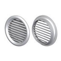 Kratka wentylacyjna okrĄga z siatkĄ i konierzem fi100mm drewno ciemne MW100KODRC