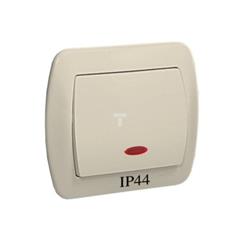 Simon Akord Łącznik jednobiegunowy bryzgoszczelny IP44 z podświetleniem beż AW1BL/12 WMAL-311xxx-9012