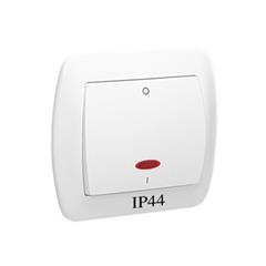 Simon Akord Łącznik dwubiegunowy bryzgoszczelny IP44 z podświetleniem biały AW2BL/11 WMAL-321xxx-1012